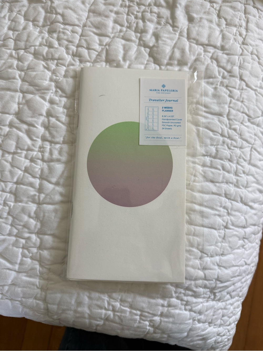 Maria Papelería White Traveler Journal with Gradient Circle